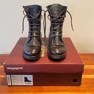 Wolverine Rosie 6” kiltie lace up burgundy leather women’s boots